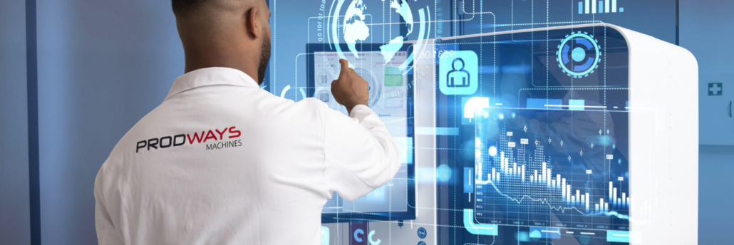 Dental technician using a Prodways Machines 3D printer Powered by AI